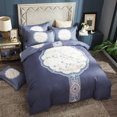 品臥家紡 220×240cm純棉大版花四件套，舒適與美學的完美結合